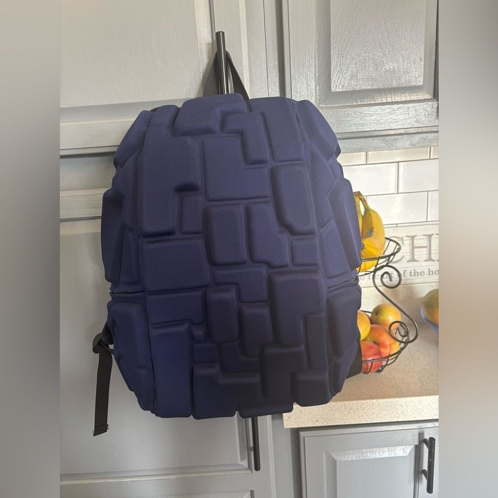 Navy Blue Geometric Men's Backpack by Mad Pax